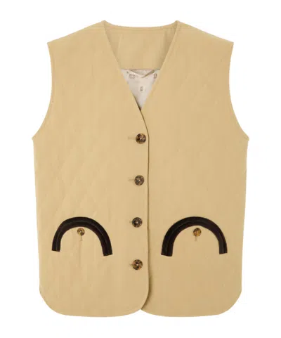 Blazé Milano Ghost Suffolk Quilted Vest In Neutral
