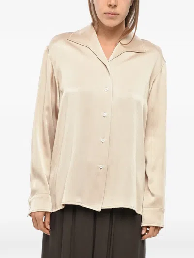 Blazé Milano Gigi Satin Blouse In Neutral