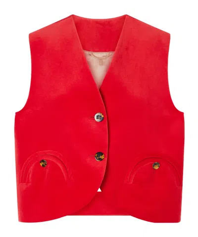 Blazé Milano Gliss Button Waistcoat In Red