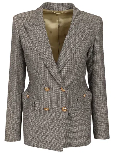 Blazé Milano Gloriana Charmer Double-breasted Blazer In Gray