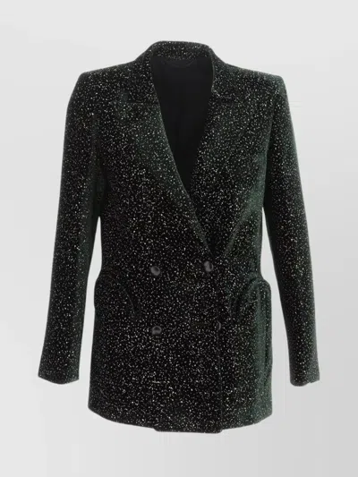 Blazé Milano Glowing Pockets Lapels Shimmer Jacket In Black