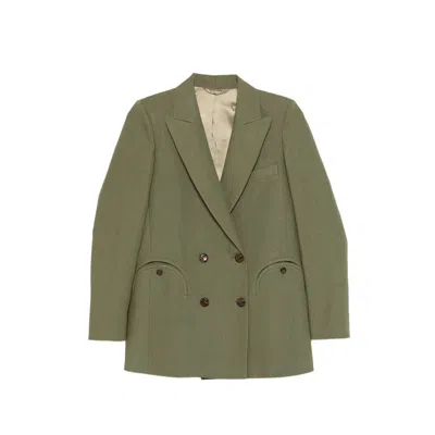 Blazé Milano Midday Double-breasted Pocket Blazer In Green