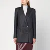 Blazé Milano Grey Wool Double-breasted Blazer In Blue
