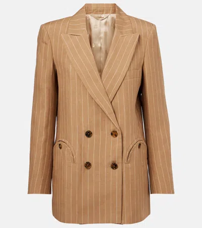 Blazé Milano Heretique Pinstripe Linen Blazer In Beige