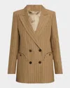 Blazé Milano Heretique Pinstripe Linen Double-breasted Blazer