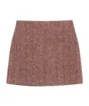 Blazé Milano Herringbone Wool Miniskirt Blaze In Pink