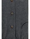 Blazé Milano Herringbone Wool-blend Jacket In Black
