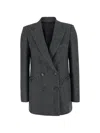 Blazé Milano Herringbone-pattern Double-breasted Blazer In Gray