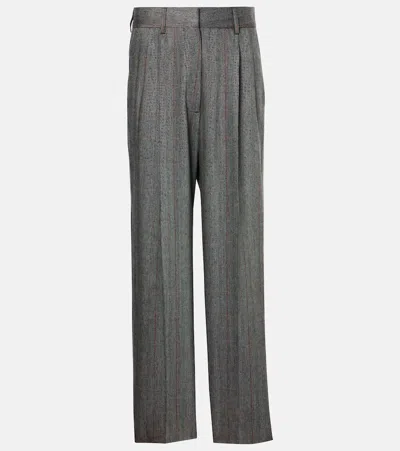 Blazé Milano Shenandoah Fox Straight Silk Pants In 黑色