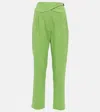 Blazé Milano High-rise Straight Virgin Wool Pants In Green