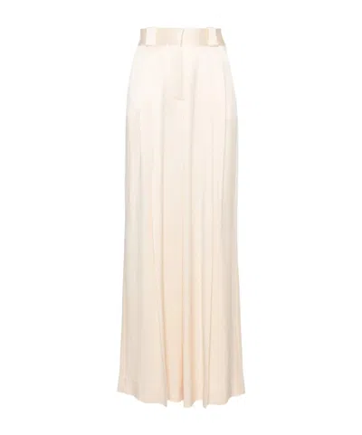 Blazé Milano Husi Viscose Blend Satin Pants In Ivory