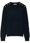 Blazé Milano Highland Button-detailed Cable-knit Wool And Cashmere-blend Sweater In Blue