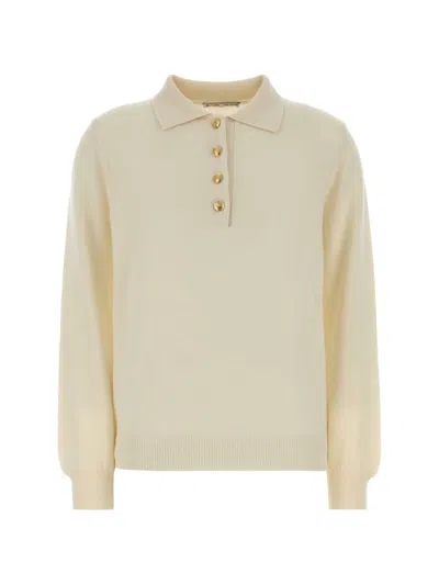 Blazé Milano Blaze Cream Wool Blend Highland Polo Shirt In White