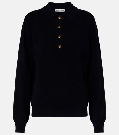Blazé Milano Highland Wool And Cashmere Polo Sweater In Blue