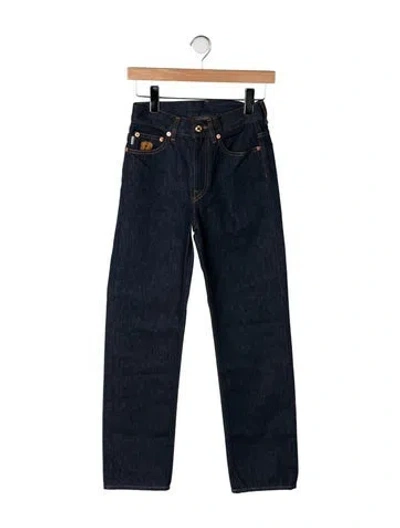 Pre-owned Blazé Milano High-rise Straight Leg Jeans In Black