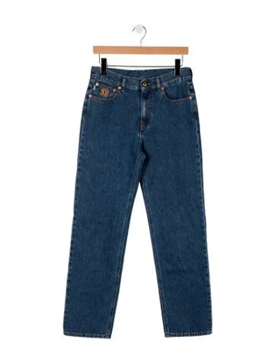 Pre-owned Blazé Milano High-rise Straight Leg Jeans In Blue