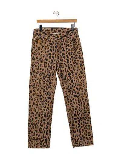 Pre-owned Blazé Milano High-rise Straight Leg Jeans In Brown