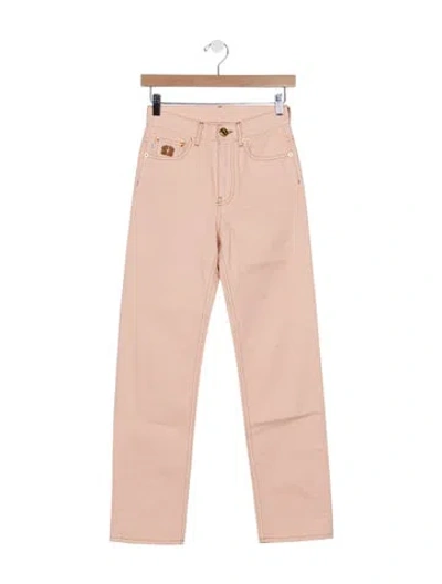 Pre-owned Blazé Milano High-rise Straight Leg Jeans In Orange