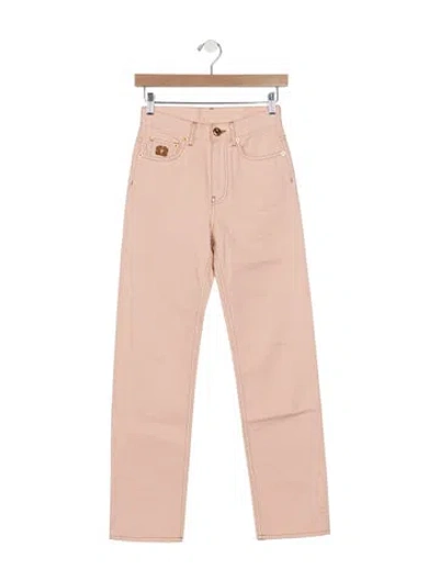 Pre-owned Blazé Milano High-rise Straight Leg Jeans In Pink