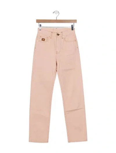 Pre-owned Blazé Milano High-rise Straight Leg Jeans In Pink