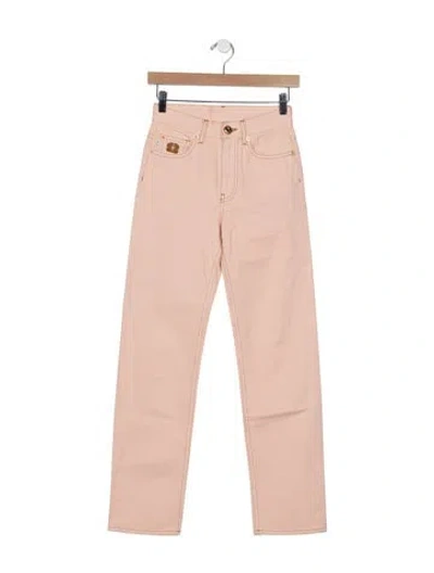 Pre-owned Blazé Milano High-rise Straight Leg Jeans In Pink