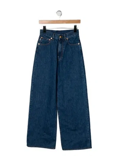 Pre-owned Blazé Milano High-rise Wide Leg Jeans In Blue