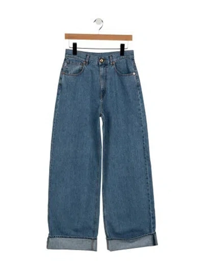 Pre-owned Blazé Milano High-rise Wide Leg Jeans In Blue