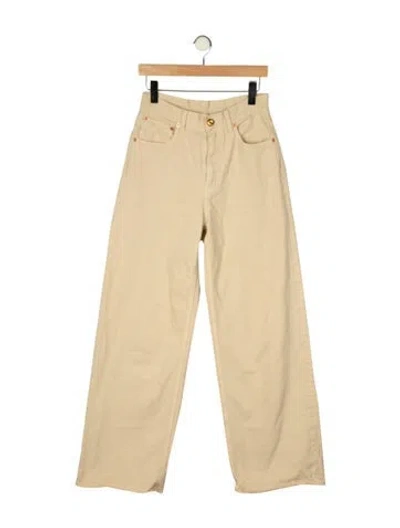 Pre-owned Blazé Milano High-rise Wide Leg Jeans In Neutral
