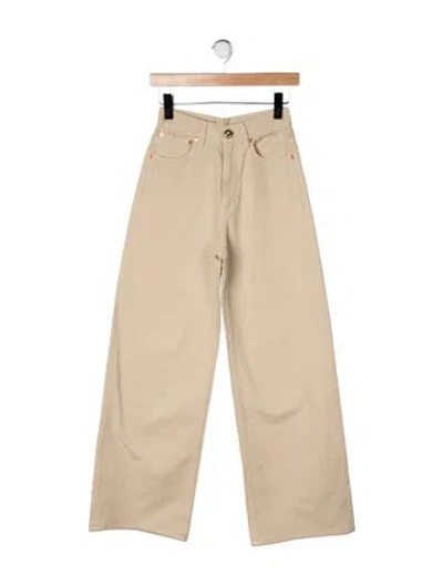 Pre-owned Blazé Milano High-rise Wide Leg Jeans In Neutrals