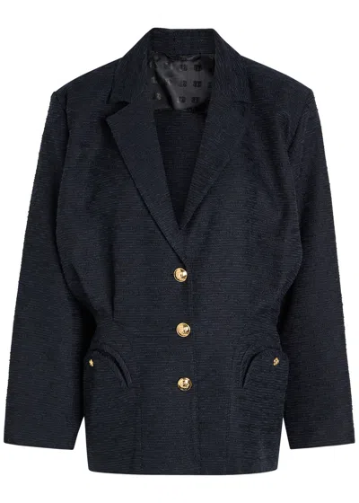 Blazé Milano Blaze Milano Honeybelle Textured Cotton-blend Blazer In Blue