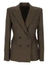 Blazé Milano Houndstooth Double-breasted Blazer In Brown