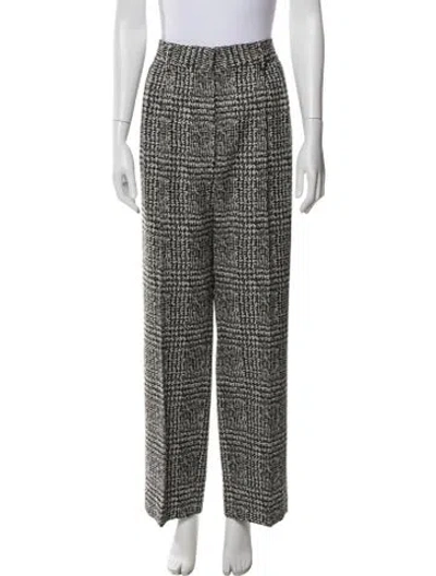 Pre-owned Blazé Milano Houndstooth Print Wide Leg Pants In Multi