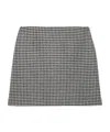 Blazé Milano Coci Velvet-trimmed Houndstooth Wool Mini Skirt In Black