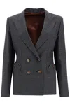 Blazé Milano Blaze Milano Hunley Double Breasted Wool Blazer In Grey