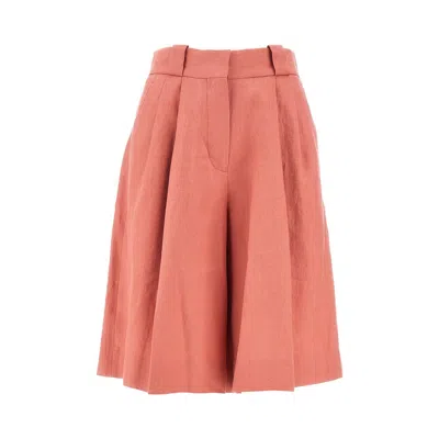 Blazé Milano 'husul' Linen Shorts In Pink