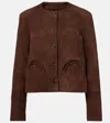 Blazé Milano Gliss Bolero Suede Jacket In Brown