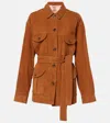 Blazé Milano Blaze Milano Caramel Suede Jacket In Braun
