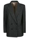 Blazé Milano 'everynight Miska' Structured Herringbone Blazer With Front Pockets In Black