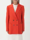 Blazé Milano Exit Everyday Wool Double-breasted Blazer In Coral