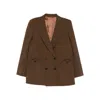 Blazé Milano Long-sleeved Suit Jacket In Brown