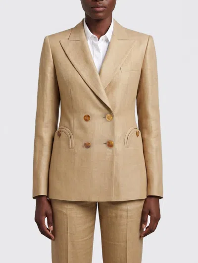 BLAZÉ MILANO BLAZÉ MILANO DOUBLE-BREASTED LINEN BLEND BLAZER,I35619074