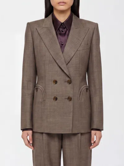 Blazé Milano Aile Everyday Double Breasted Wool Blazer In Gray