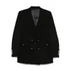 Blazé Milano Double-breasted V-neck Blazer In Black