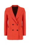 Blazé Milano Exit Everyday Wool Double-breasted Blazer In Orange