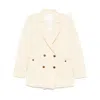 Blazé Milano Blaze Tailored White Blazer With Double-breasted Front In Beige