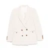 Blazé Milano Blaze Tailored White Blazer With Double-breasted Front In Beige
