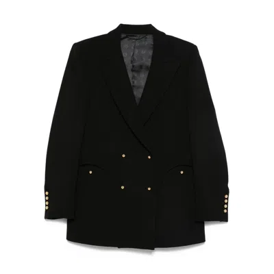 Blazé Milano Double-breasted Wool Blazer In Black