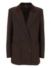Blazé Milano Double-breasted Blazer In Brown