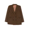 Blazé Milano Long-sleeved Suit Jacket In Brown