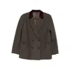 Blazé Milano Double-breasted Corduroy-collar Blazer In Gray